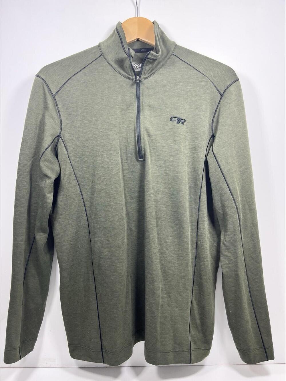 Outdoor Research Blackridge Quarter Zip Men’s Sz L Green Hiking Layer
